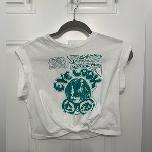 NEVER WORN White Crop Graphic Tee